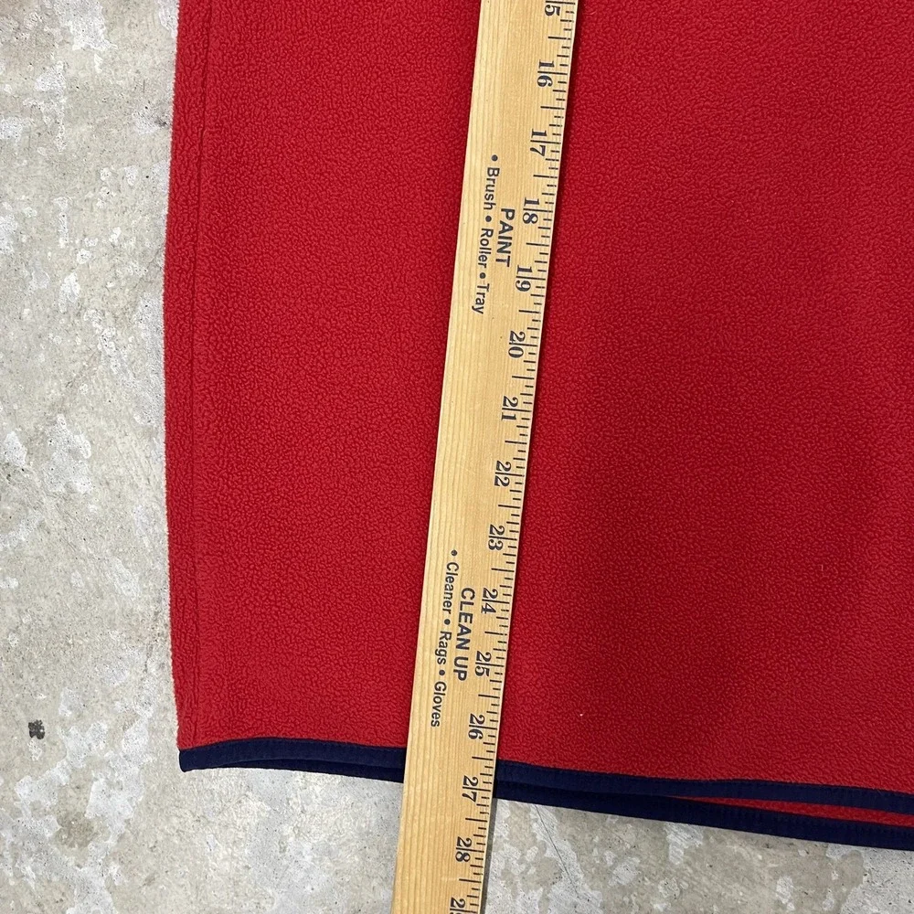 Polo Ralph Lauren Pullover Mens Large Red Fleece‎ Blue Pocket Snap Up Sweater